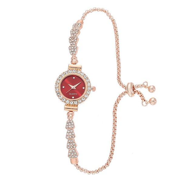 Damenmode Metalluhr Quarz Zifferblatt Cubic Armband Armbanduhr Damenuhr