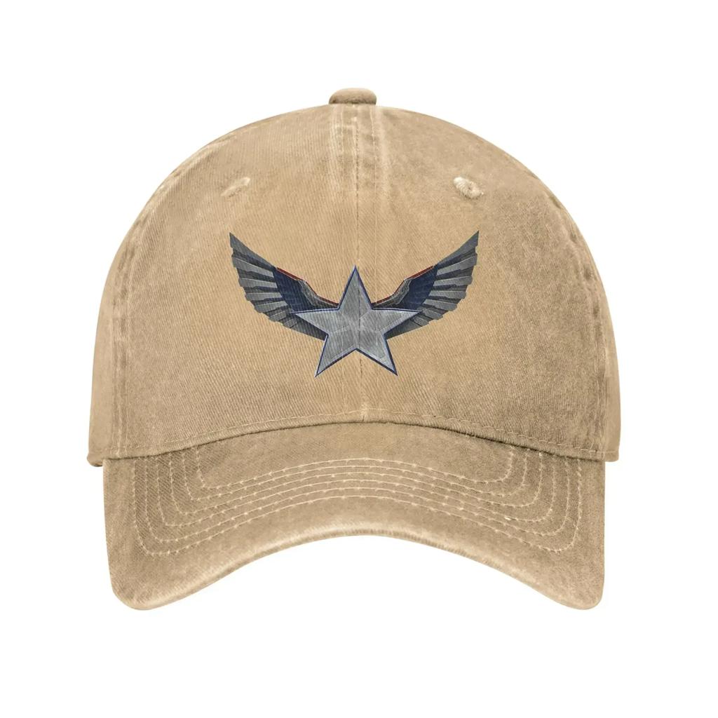 Brave New World Unisex Women Baseball Cap Winged Star Distressed Denim Hat Vintage Outdoor Adjustable Sun Cap