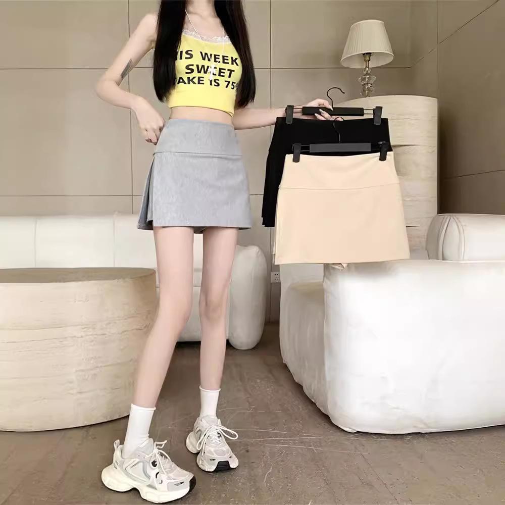 

2024 Summer Women s Sporty American A-line Slit Bodycon Culottes Skirt 3XL