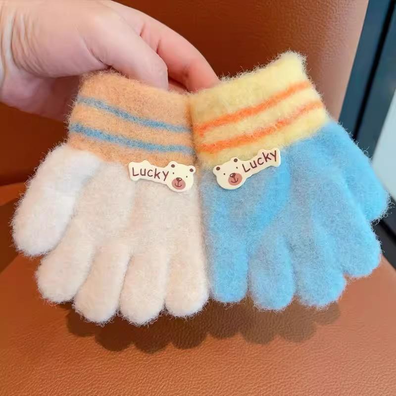 Children's Winter Five Fingers Refer To Girls, Babies, Boys and Girls, Toddlers, Thickened Children Aged 1-4