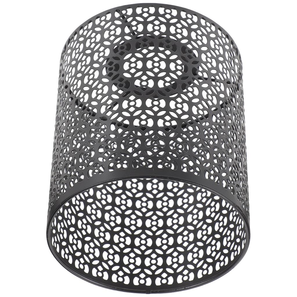 Hollow Out Cylindrical Iron Lamp Shade Decorative Pendant Light Cover Ceiling Lampshade Wire Mesh Light Bulb Guard Fixture