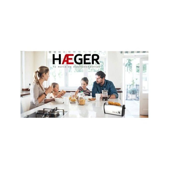 Grille-pain - haeger - desayuno plus - 1400 w - multifonction - 6 niveaux d'intensité