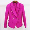 Giacca alla Moda Donna Classico Doppiopetto Bottoni Metallici Leone Blazer