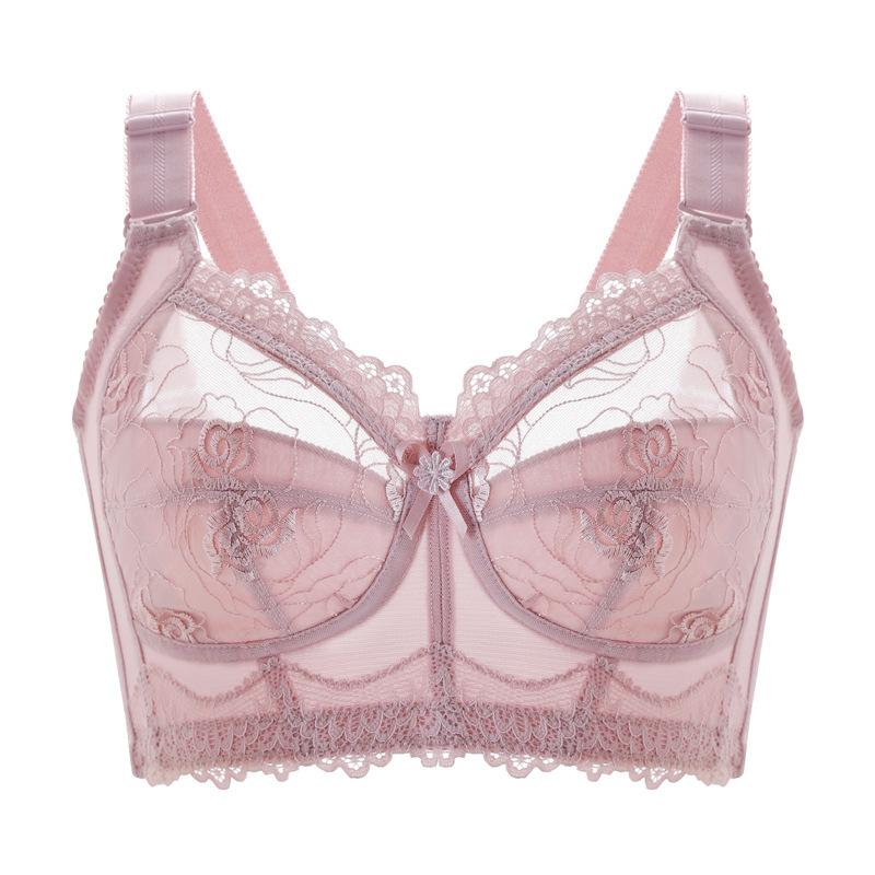 Push Up Bra Without Underwire Women's Thin Plus Size Full Cup Gathered Bra