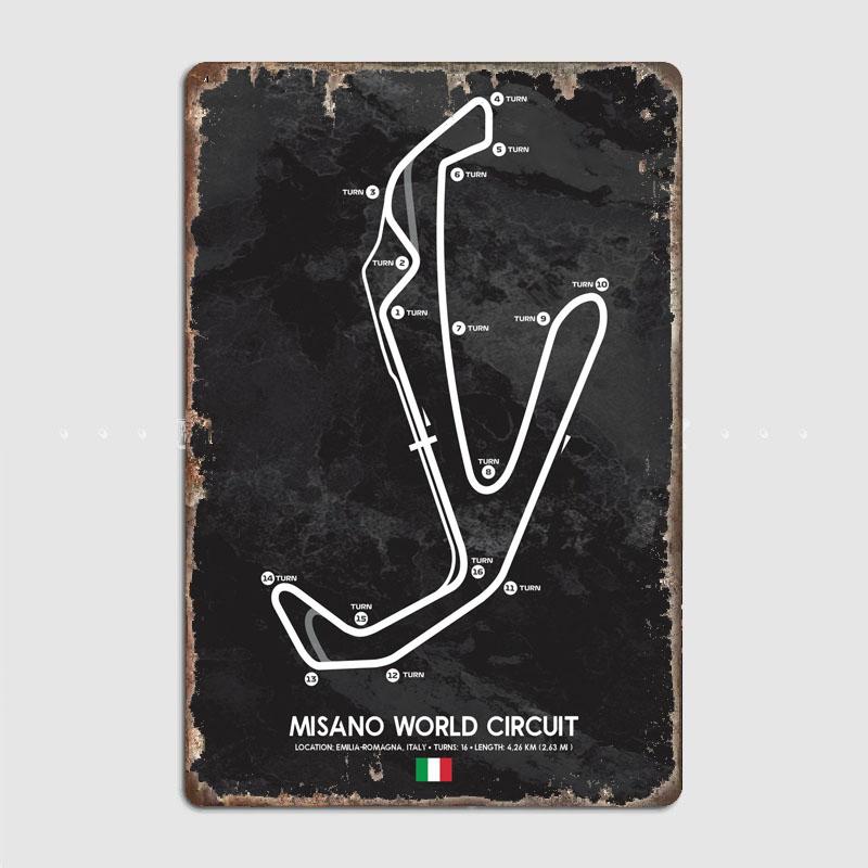 Misano World Circuit Metal Plaque Metal Plaque Poster Mural Painting Retro Pub Garage Tin Sign Posters