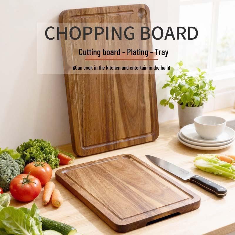 Acacia Wood Double-Sided Grooved Chopping and Cutting Board for Kitchen Use