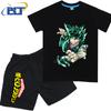 My Hero Academia anime costume kids T-shirt set pure cotton short-sleeved shorts 2-piece set for boys and girls