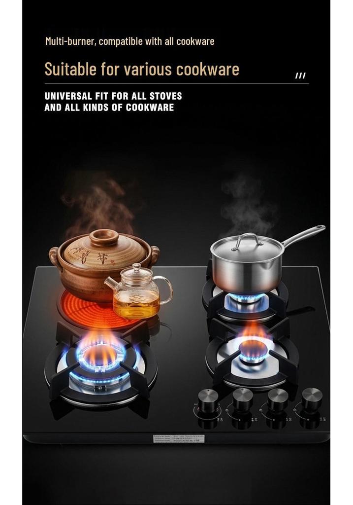 3 Gas + 1 Electric Built-in 4 Burner Cooktop with Tempered Glass Panel