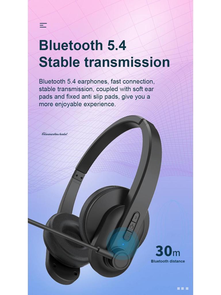 Wireless Bluetooth 2.4G Gaming Headset with ENC Noise Cancelling Mic, Low Latency for Computer, TV, Aviation, and Customer Service
