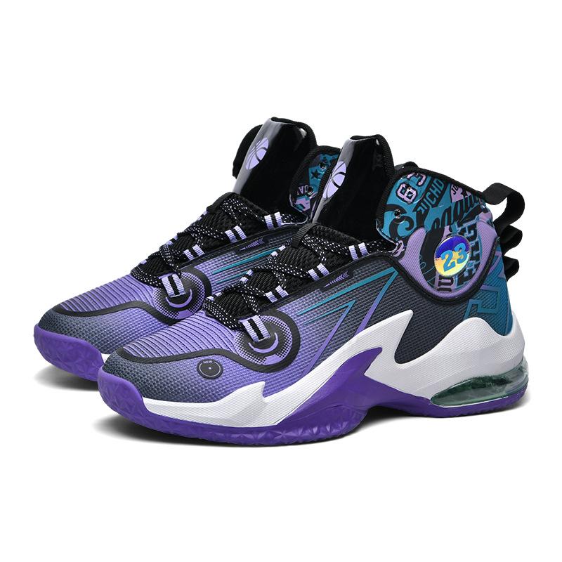 Men's New High-top Basketball Shoes Women's Mesh Casual Shoes Outdoor Running Shoes Cement Comfortable Breathable Size 36-45