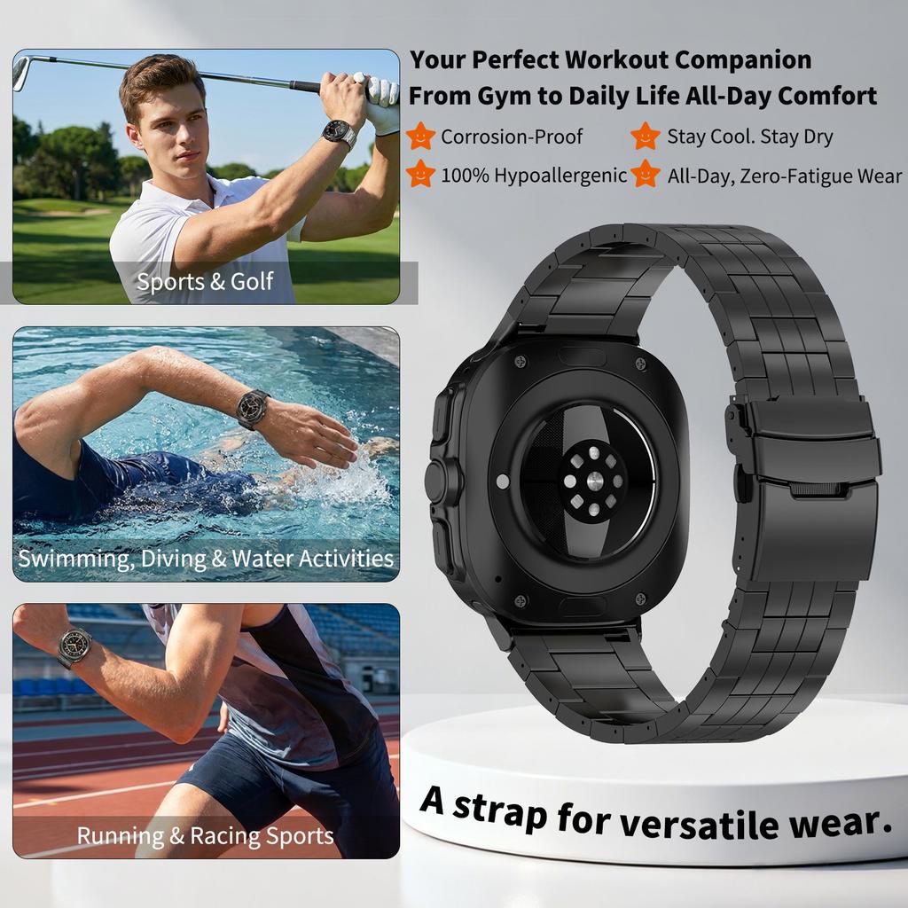 Lightweight Titanium Straps for Samsung Galaxy Watch Ultra 2 47mm 2025 Business Bracelet Band For Galaxy Watch 9 8 Classic