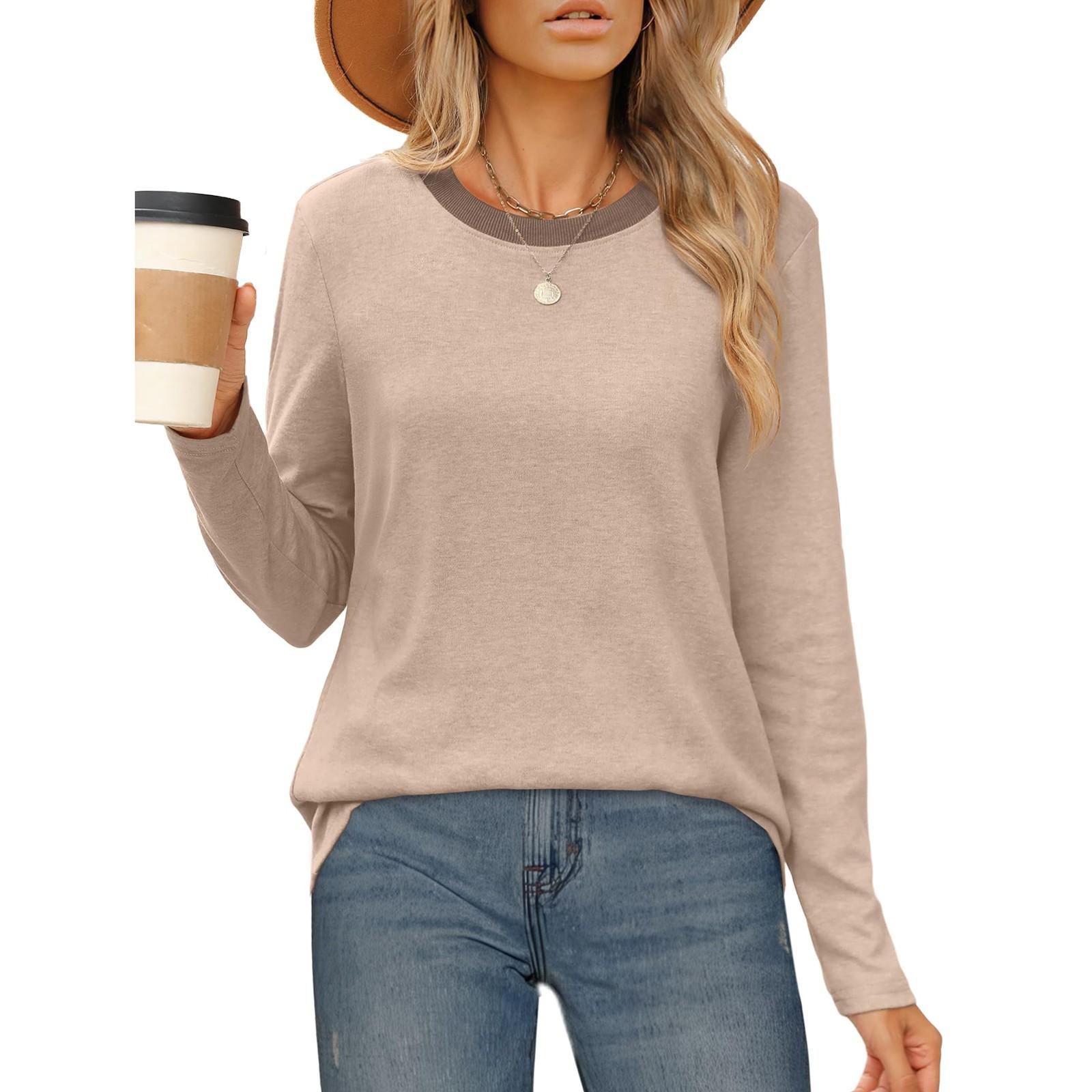 

Топи для жінок, пуловери з довгим рукавом, повсякденні сорочки, топ XS хакі