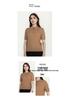 Women's Retro Flower Button Knit Polo Top - Machine Washable Wool, Short Sleeve, Lapel Collar for Autumn/Winter