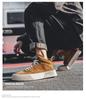 Men's Korean Style High-Top Skate Sneakers - Leather, Thick Sole, Height-Increasing, Trendy Casual Shoes for Teens (Spring/Autumn)