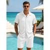 Men S Casual Breathable Mesh Drawstring Shorts Set Short Sleeve Top
