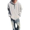 Unisex Retro Henley Neck Pullover Hoodie: Autumn/Winter Casual Long-Sleeve Top