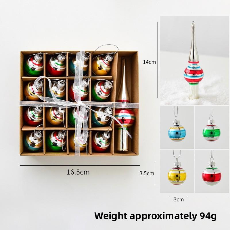 Joymerry Christmas Glass Tree Ornaments Gift Box Set With Lighttransmitting Design For Holiday Decor