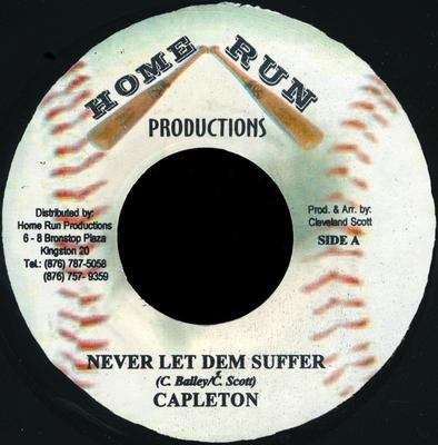 7inch Record CAPLETON - Never Let Dem Suffer NONE Home Run Produc Jamaica Reggae, Ska & Dub Used