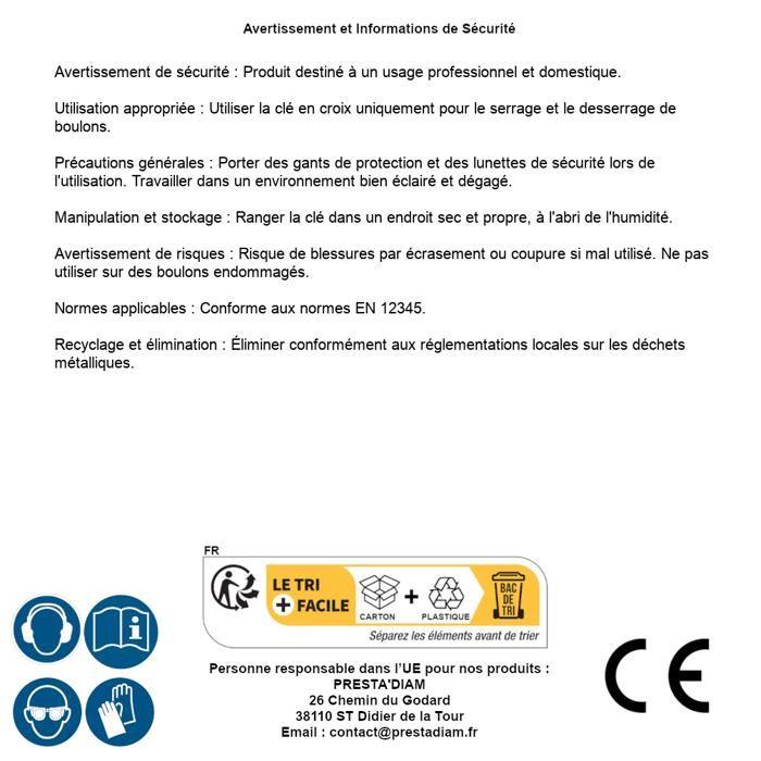 Clé en croix - 17, 19, 21 & 23 mm silverline