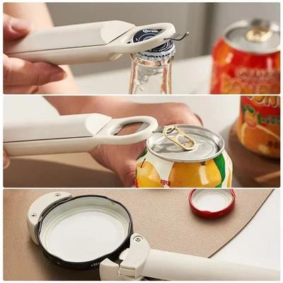 Stainless Steel Telescopic Cap Opener Thickened Handle Adjustable Screwer Jar Lid Gripper Anti-Slip Grip Magnetic Suction