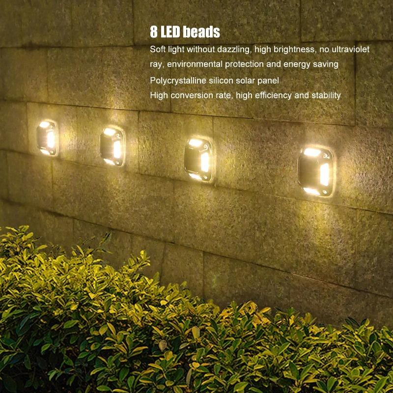 Solar Deck Dock Lights Waterproof Outdoor Wireless Solar Garden Lights for Walkway Sidewalk Steps Driveway Pathway Decoration