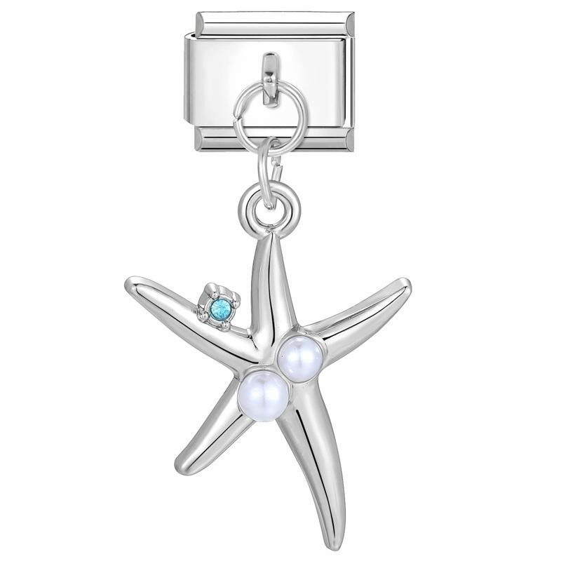 

Italian Charm Bracelet Charms Dreamy Moon Butterfly Starfish Shell Pendant Diy Removable Module Link Bracelet Accessories Gifts A1