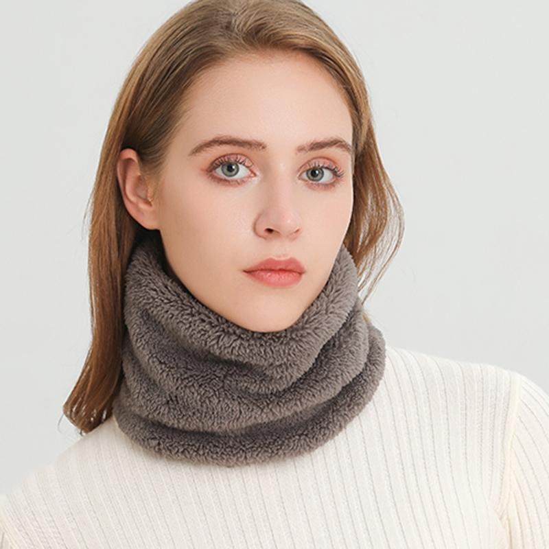 Cashmere Warm Collor Ring Winter Scarf Solid Plush Thick Outdoor Sports Men Women Children Neckerchief Full Face Mask Muffler