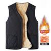 Winter Men's Fleece Lined Vest Casual Lightweight Thick Sleeveless Jacket V-Neck Single Breasted Quilting for Cold Weather Gilet