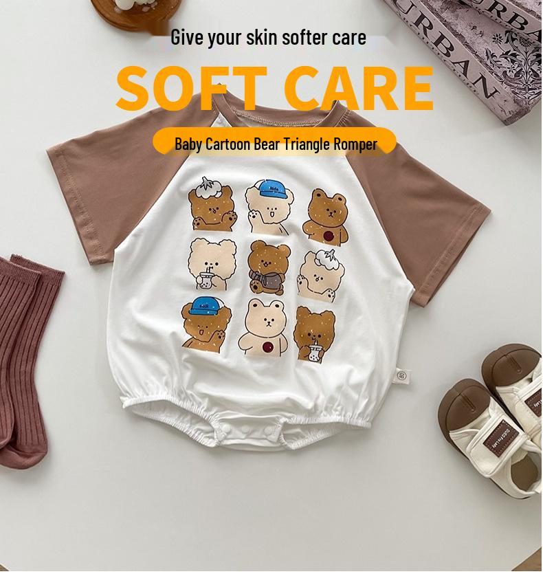 Unisex Baby Summer Cotton Onesie - Korean Style Breathable Jumpsuit Diaper Cover
