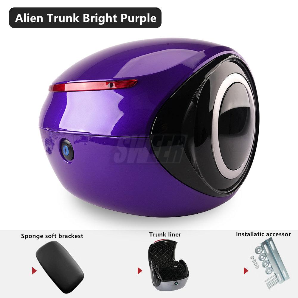 Motorcycle Tail Box Fashion E-bike Top Luggage Carrier Box Full Helmet Storage Box 32L Universal Plastic Trunk