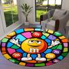 M&M's Round Area Rug,Carpet Rug for Living Room Bedroom Sofa Playroom Decor,Non-slip Floor Mat