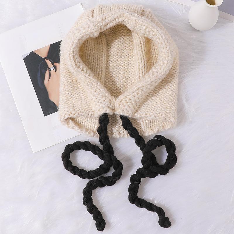 Autumn and winter warm balaclava hat autumn and winter knitted hat fashion warm neck cover head bag neck hat women