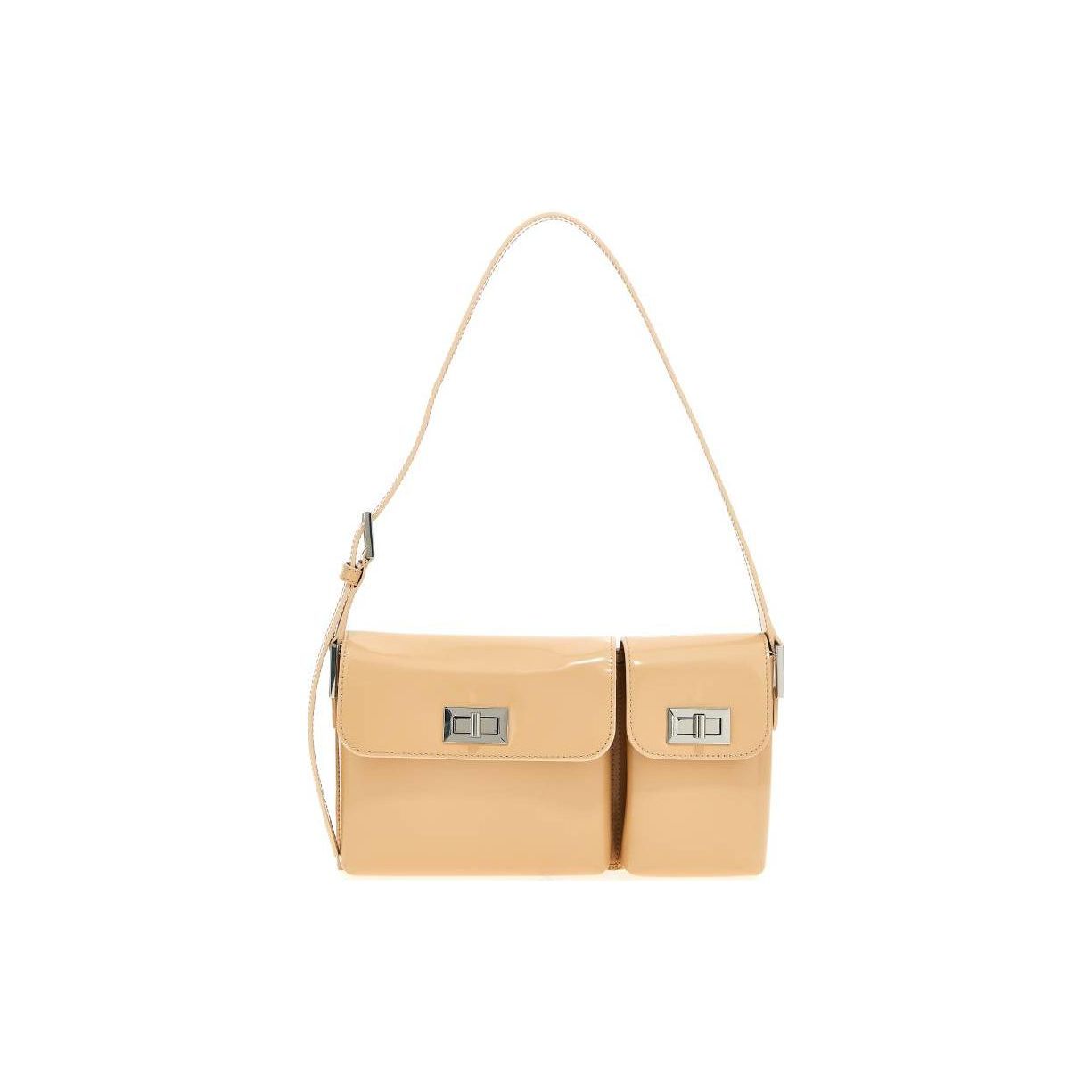 By Far Metal Logo Leather Tote Shoulder Bag Women bags Brown 23SSBLYSKRFWMEDKRF Basic Set (Bag+Dust Bag)
