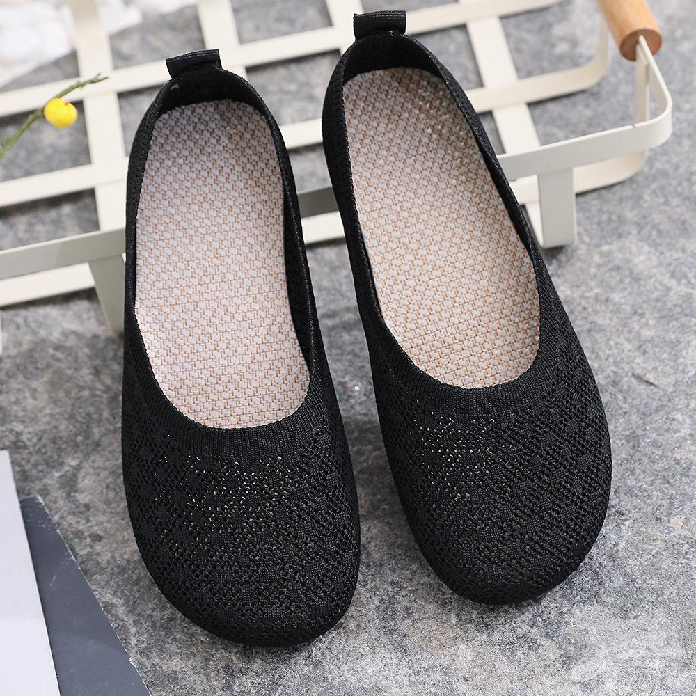 Summer New Sandals Mesh Breathable Women's Shoes Anti Slip Black Work Shoes Comfortable Casual Single Shoes