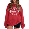 Women's Fashion Round Neck Long Sleeve Solid Color Valentine's Day Letter Top Sweatshirt