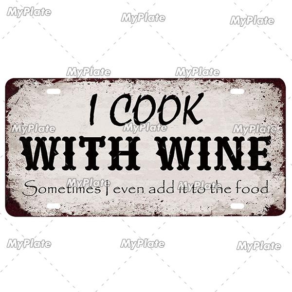 Vintage Wine & Coffee Metal Tin Sign - 15x30cm Plate, Man Cave Bar Wall Decor, Home Art Poster, 1pc