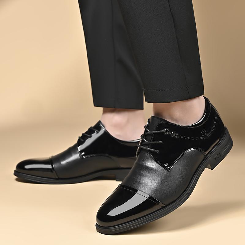 Derby men's leather shoes Minimalist gentleman style Office Fashion Party Black and white shoes 38-44 Classic versatile