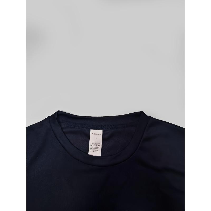 European Size Print Men'S Summer Casual T-Shirt Featuring a Letter Design, Round Neck, Short Sleeves, Regular Fit, Casual for Everyday Wear