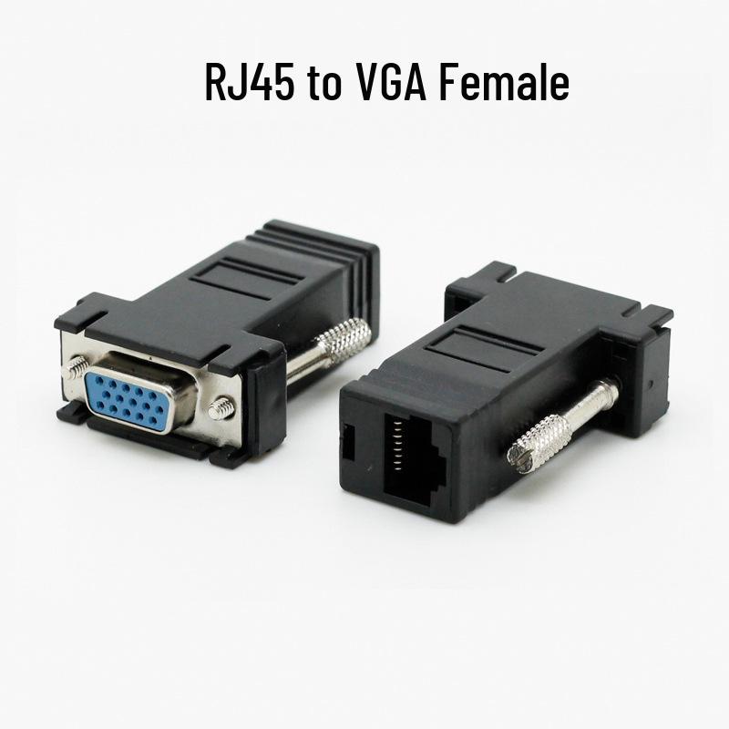 15m RJ45 to VGA Male/Female Signal Extender Adapter