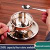 Stainless Steel Coffee & Tea Cup with Saucer and Spoon