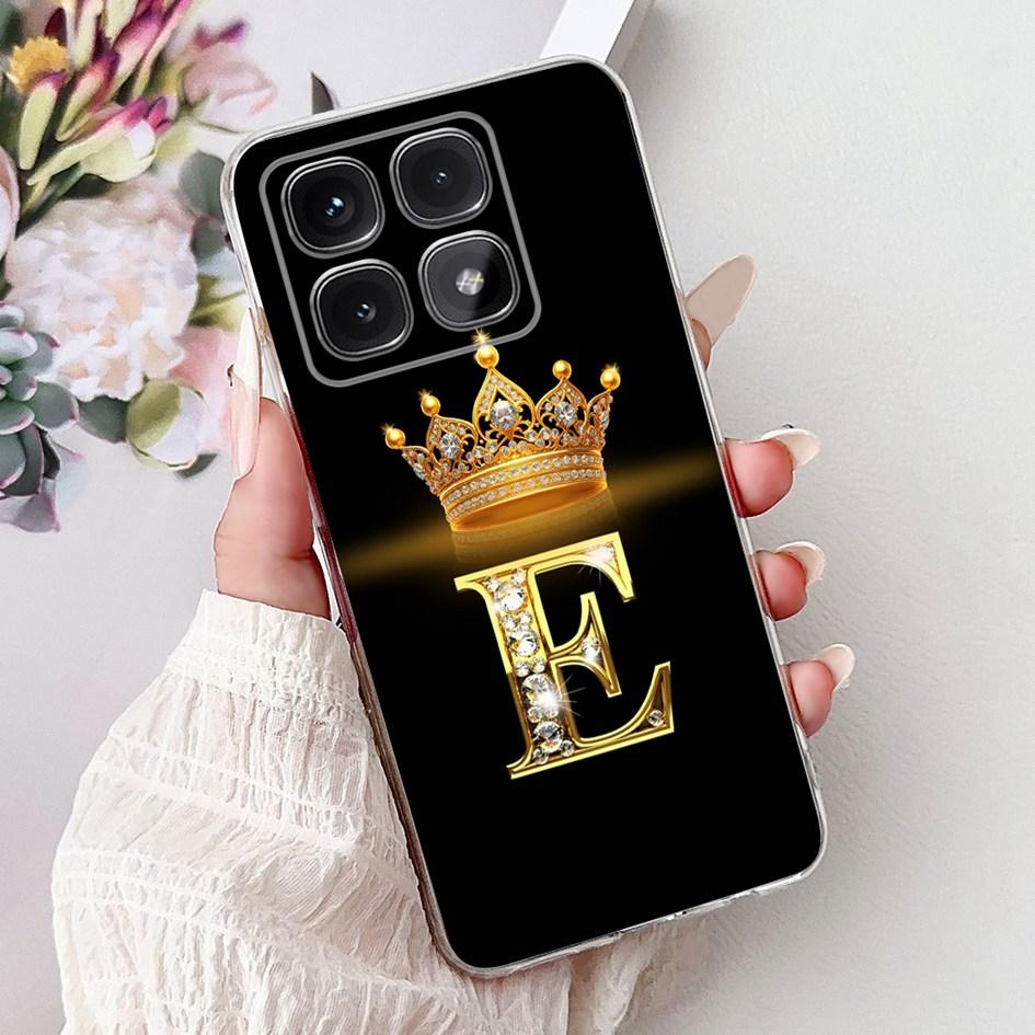 For Xiaomi 14T Pro 5G Case Luxury Crown Letters Soft Silicone Couple Phone Cover For Xiaomi 14T Mi14T 14TPro 2024 Protect Shells