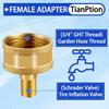 RV Blow Out Plug For Winterization - Brass Sprinkler Water Blow-Out Adapter With Schrader Valve To 3/4'' GHT Garden Hose Connection Winterizing