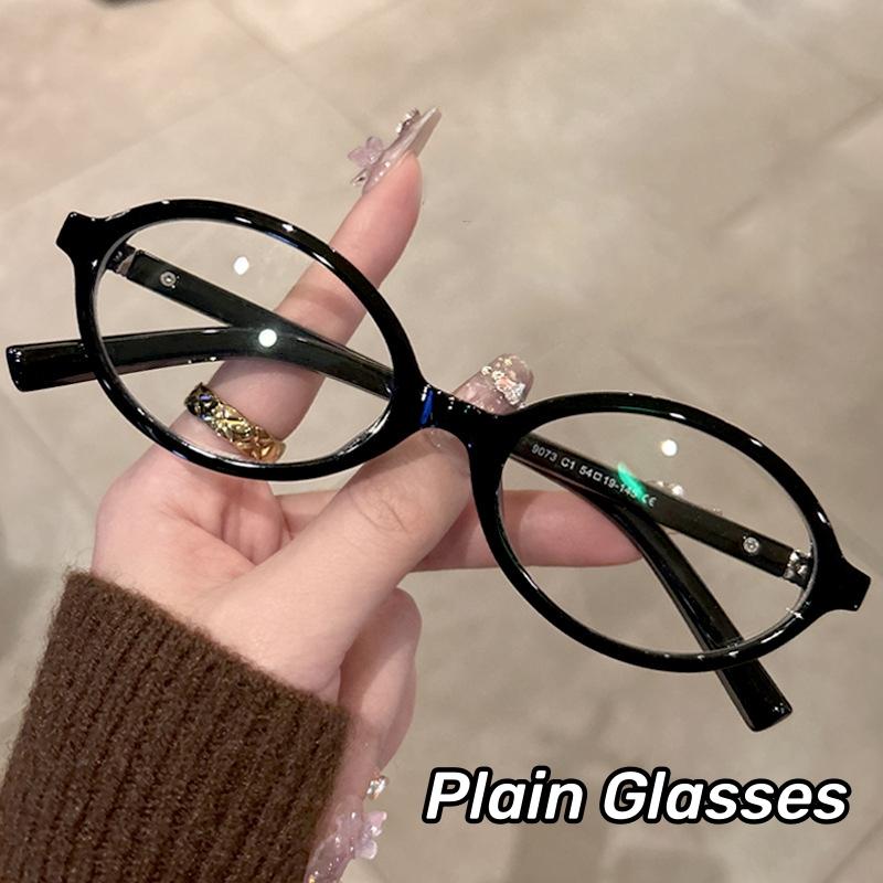 Oval Small Frame Plain Glasses Personalized Anti-blue Light Glasses Eye Protection Korean women Optical Spectacle Eyeglass