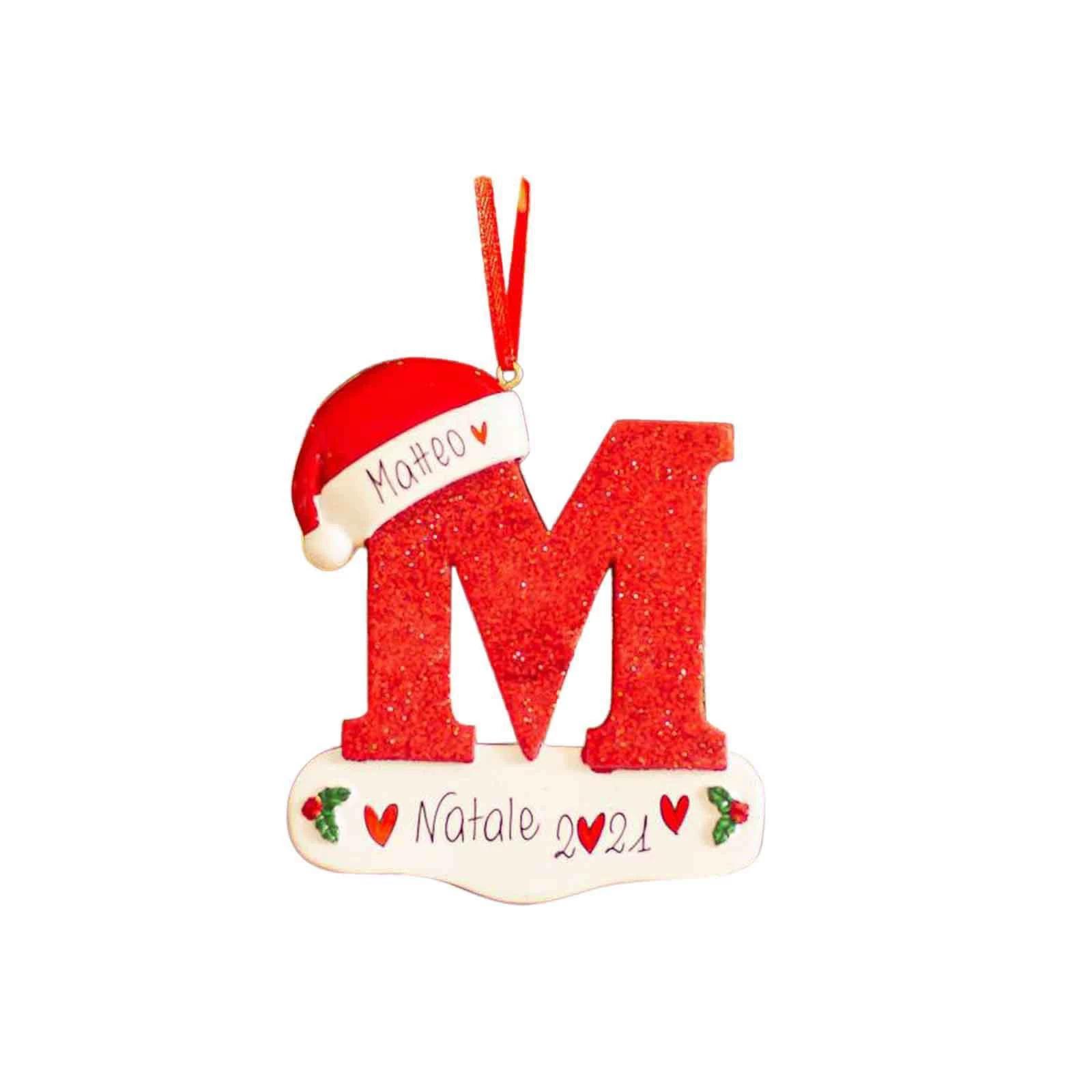 Christmas Tree Decoration Red Letter Pendant 26 Letters Home Holiday Acrylic DIY Pendant Xmas New Year Party Decor Ornament