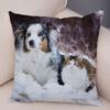 Cute Scottish Border Collie Pillowcase Dog Print  Decor Pet Animal Cushion Cover Sofa