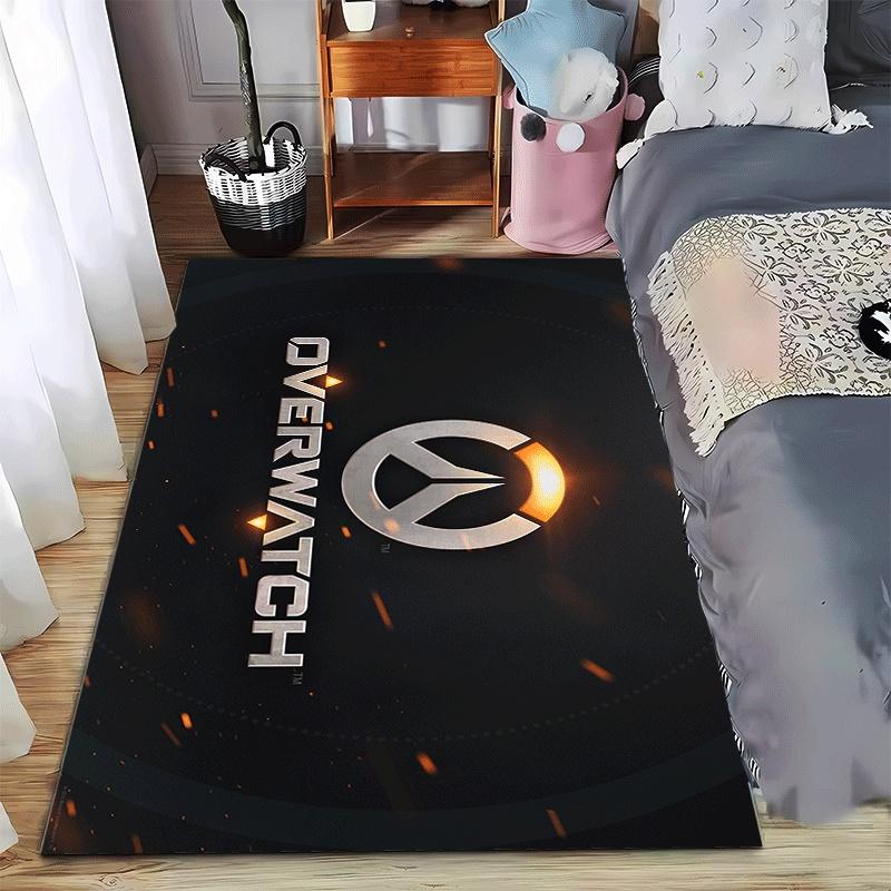 

Overwatch logo printed flannel carpet, non-slip, suitable for bedroom, living room, and children s room decoration 40x60cm( 15x23in )