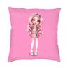Rainbow High Dolls Characters Cushion Cover Soft Velvet Luxury Pillow Case Decoration Salon