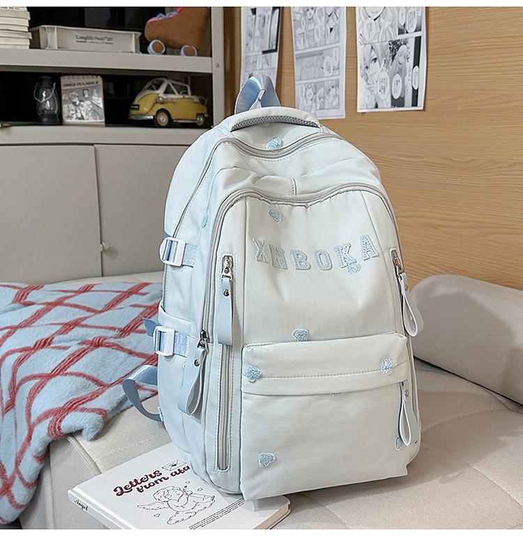 College Fashion Womens Nylon Backpack With Splicing Design And Inner Organizer For Travel