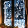 Christmas Reindeer Decals 9 Sheets Static Window Stickers, Reusable Snowflake Santa Claus Holiday Stickers for Glass Decoration, Snow Scene PVC Clings