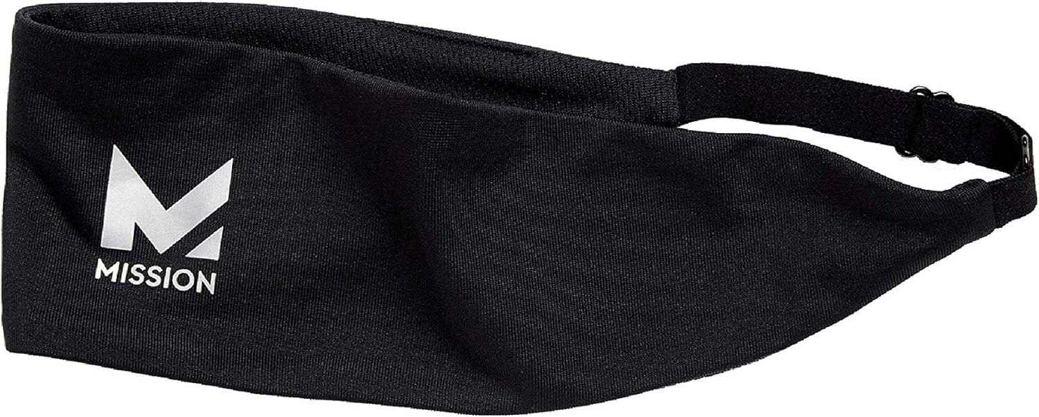 

MISSION VaporActive Cooling Cooling Lockdown Headband for Heatstroke One Size Unisex (Black) Headband, Sweat-Wicking, Quick-Drying, Prevention, Black, чёрный